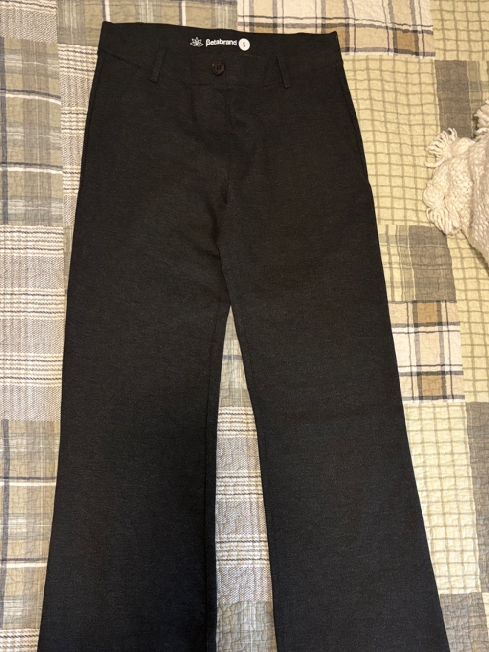 Betabrand Women's Black Wide-Leg Trousers